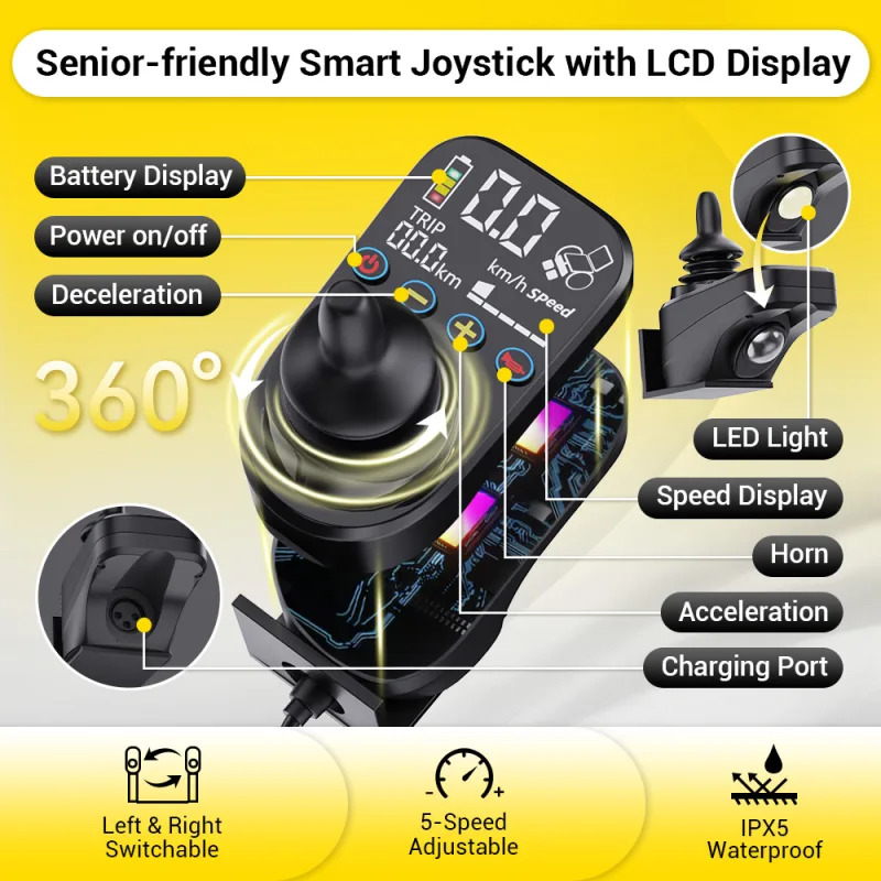 Easwe™ B10 Foldable Electric Wheelchair Webp 2025.5.23 Joystick